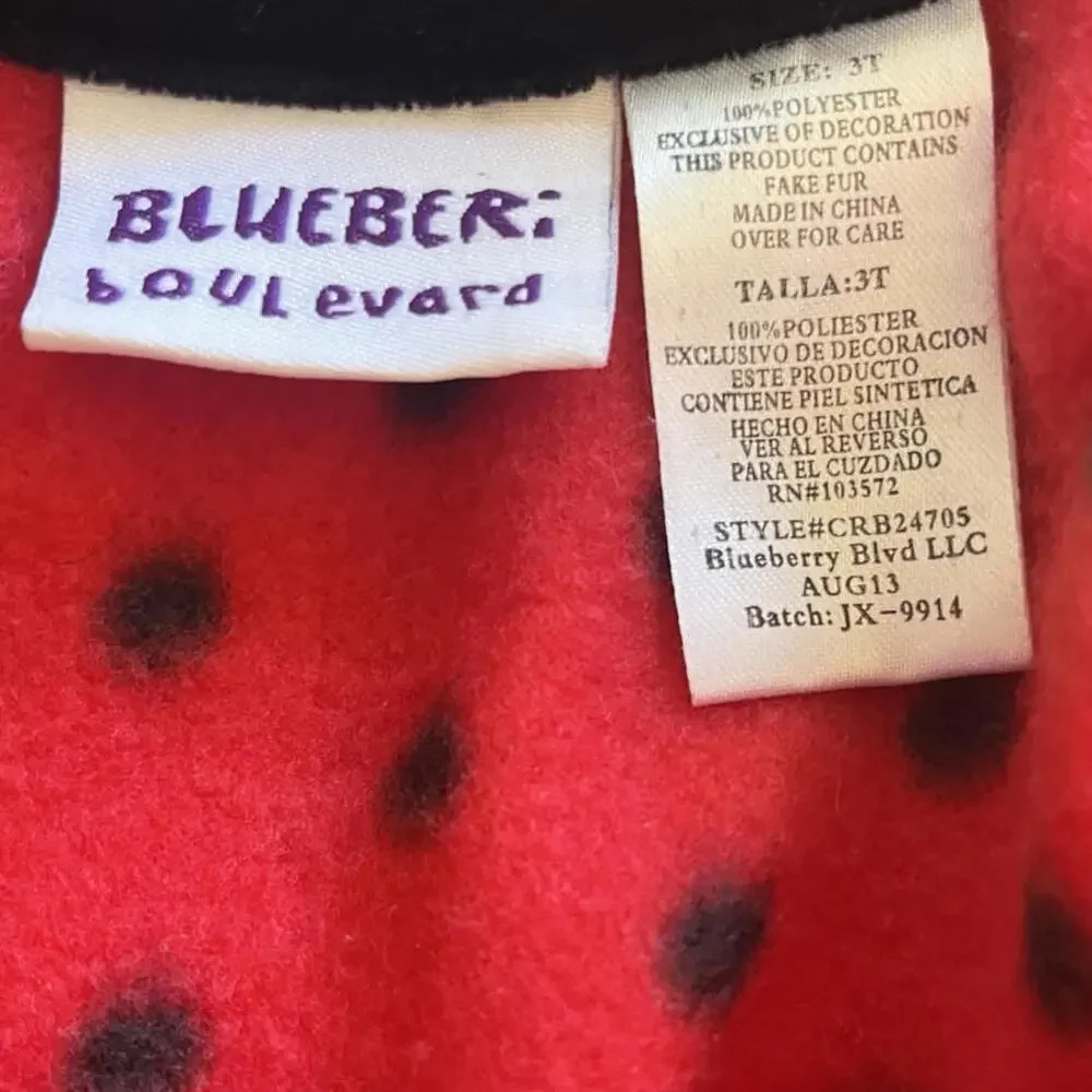 Blueberi Boulevard Girls Scotty Dog And Scotch Plaid Ribbon Red 3T Fleece Jacket